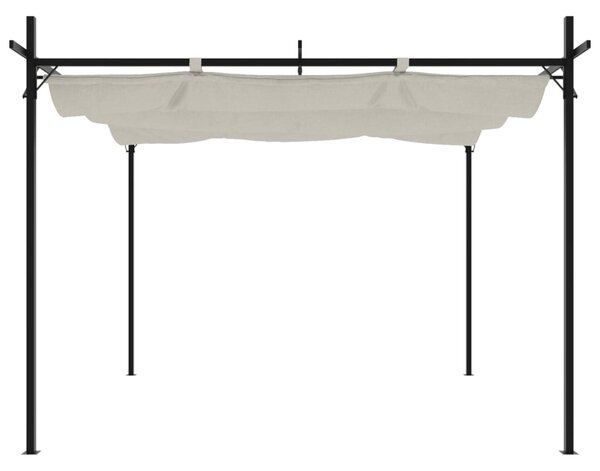 Pergola ze zwijanym dachem, kremowa, 295x292x230 cm