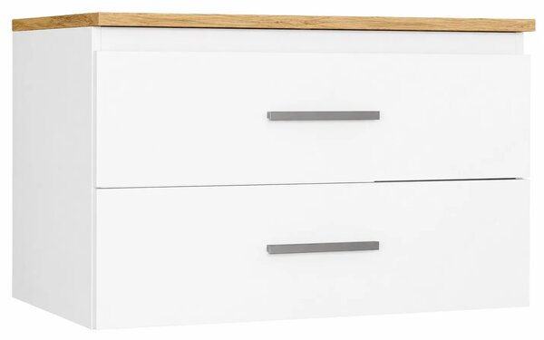 Szafka łazienkowa na umywalkę biały + dąb artisan 80 cm G6-R69