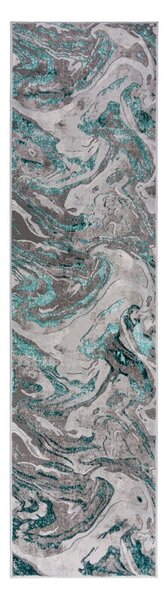Szaro-turkusowy chodnik 60x230 cm Marbled – Flair Rugs