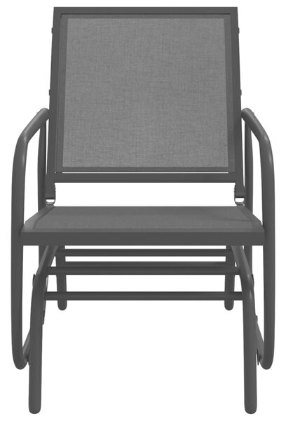 Ogrodowy fotel bujany, czarny, 61x76x87 cm, textilene i stal