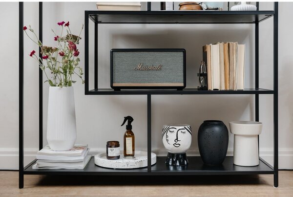Czarno-biały porcelanowy wazon Mauro Ferretti Pot Face