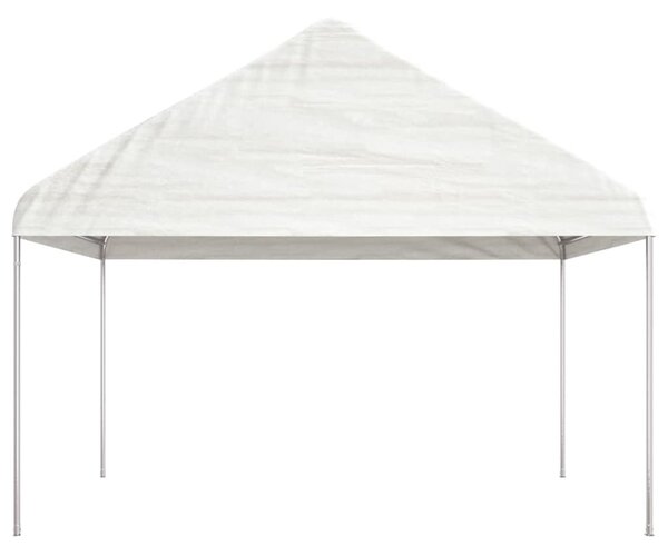 Namiot ogrodowy z dachem, biały, 4,08x2,23x3,22 m, polietylen
