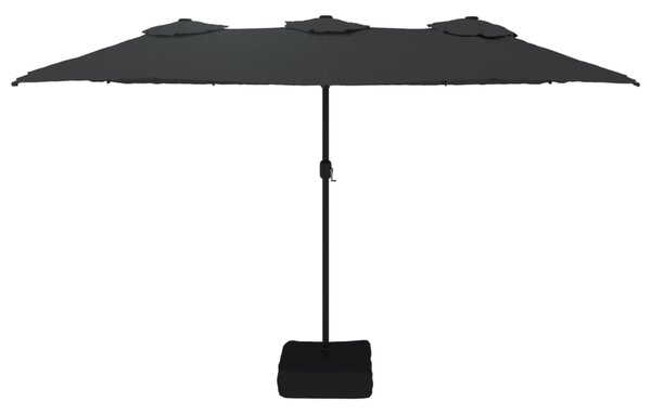 Podwójny parasol ogrodowy, czarny, 449x265 cm