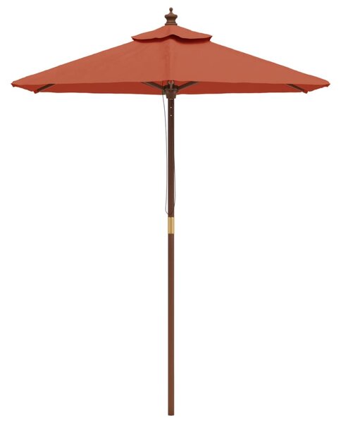 Parasol ogrodowy na drewnianym słupku, terakotowy, 196x231 cm