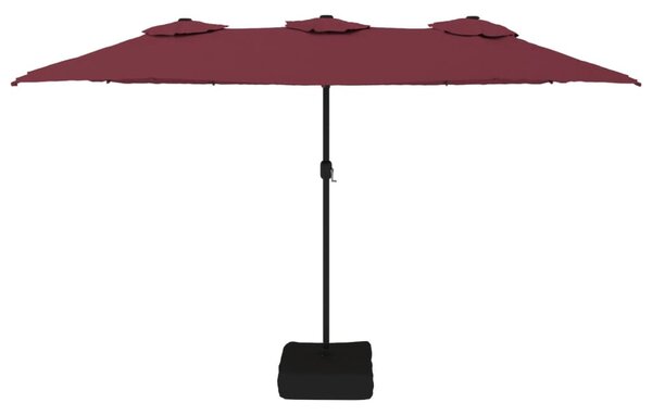 Podwójny parasol ogrodowy, bordowy, 449x265 cm