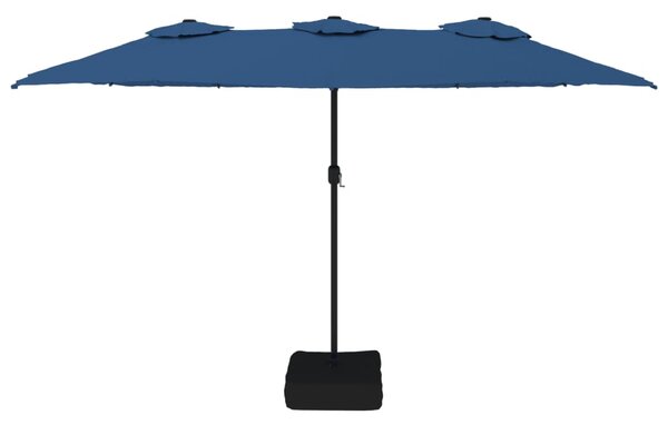 Podwójny parasol ogrodowy, niebieski, 449x265 cm