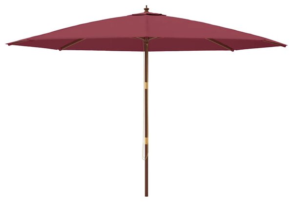 Parasol ogrodowy na drewnianym słupku, bordowy, 400x273 cm