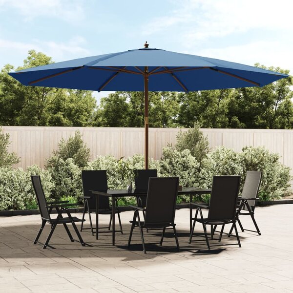 Parasol ogrodowy na drewnianym słupku, lazurowy, 400x273 cm