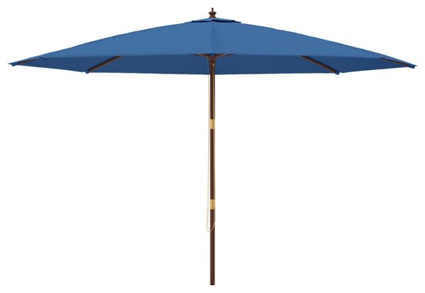 Parasol ogrodowy na drewnianym słupku, lazurowy, 400x273 cm