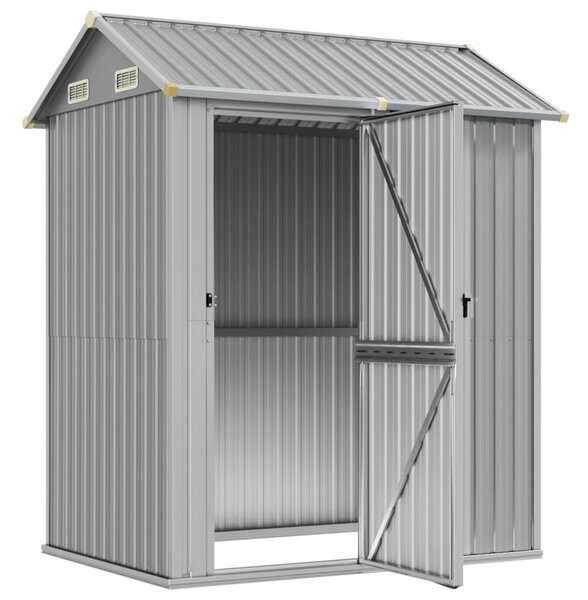Domek ogrodowy jasnoszary 192x152,5x237 cm ocynkowana stal