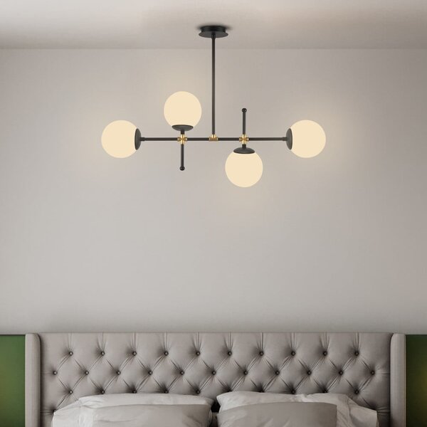 Czarna lampa wisząca Squid Lighting Kruva, wys. 57 cm
