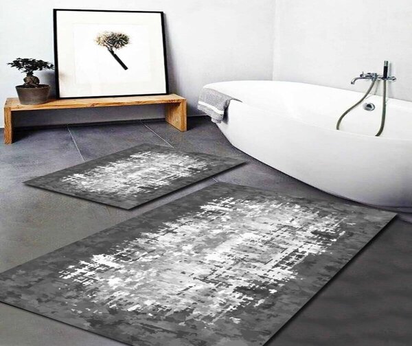 Białe/szare dywaniki łazienkowe zestaw 2 szt. 60x100 cm Modern – Mila Home