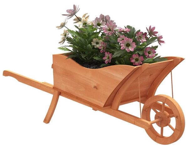 Donica w kształcie taczki, 128x45,5x43 cm, lite drewno jodłowe