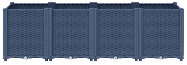 Donica ogrodowa, niebieskoszara, 160x40x53 cm, PP