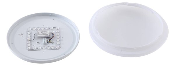 Lindby – lampa sufitowa zewnętrzna LED Kirkola, 3000 K, Ø 34 cm, biała Kirkola, biały / opal, tworzywo sztuczne