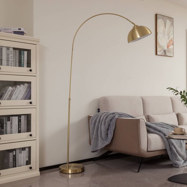Lampa łukowa - lampa stojąca Lennart Lindby, mosiężny / złoty, salon / jadalnia, metal, nowoczesny