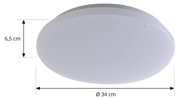 Lindby – lampa sufitowa zewnętrzna LED Kirkola, 3000 K, Ø 34 cm, biała Kirkola, biały / opal, tworzywo sztuczne