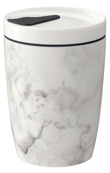 Szaro-biały porcelanowy kubek termiczny Villeroy & Boch Like To Go, 290 ml