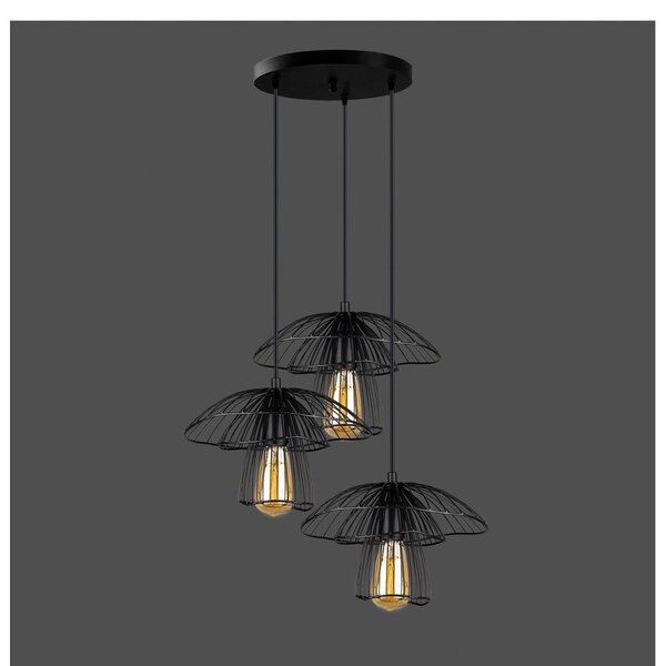 Czarna lampa wisząca Squid Lighting Root, wys. 117 cm