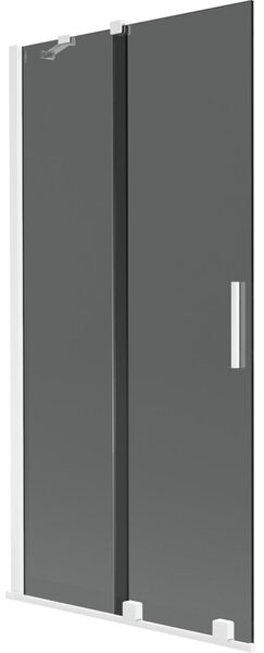 Mexen Velar parawan nawannowy 2-skrzydłowy rozsuwany 95 x 150 cm, grafit, biały - 896-095-000-41-20