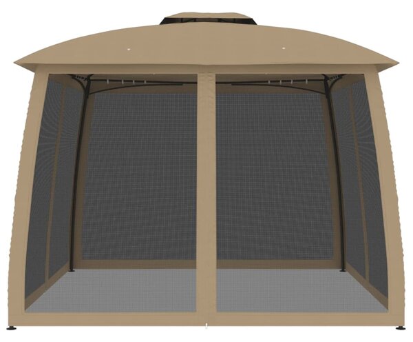 Altana z podwójnym dachem i siatką wokół, taupe, 2,93x2,93 m