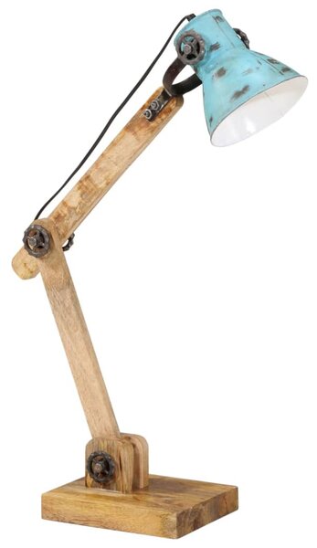 Lampa stołowa, 25 W, postarzany niebieski, 23x18x96 cm, E27