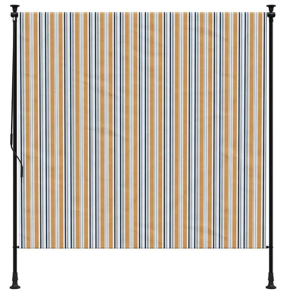 Roleta zewnętrzna, żółto-biała, 150x270 cm, tkanina i stal