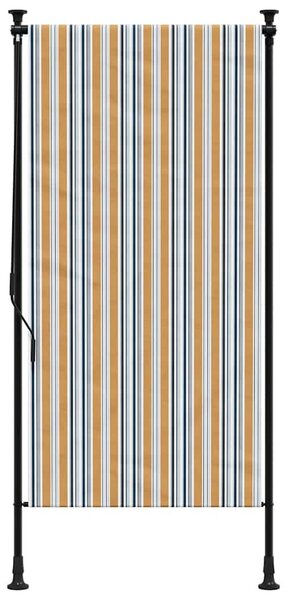 Roleta zewnętrzna, żółto-biała, 100x270 cm, tkanina i stal