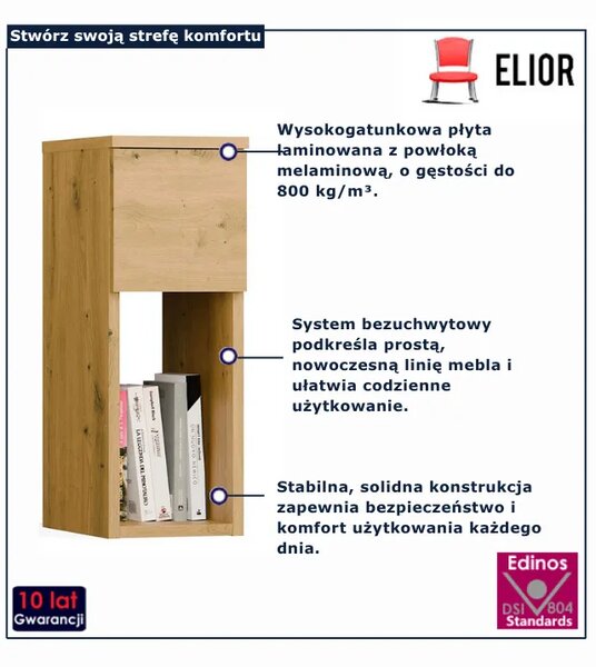 Szafka nocna z półką dąb artisan M5-E72