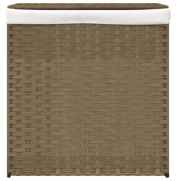 Kosz na pranie z 2 komorami, 53x35x57 cm, polirattan