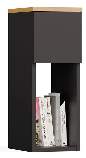 Szafka nocna z półką antracyt + dąb artisan R3-L90