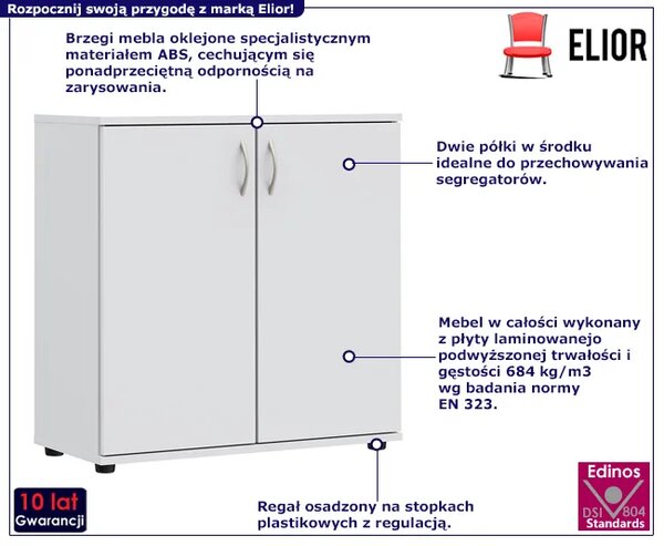 Biała klasyczna komoda biurowa T6-D08