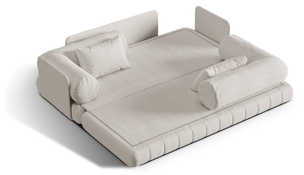 Beżowa rozkładana sofa z materiału bouclé 206 cm Kemi – Cosmopolitan Design