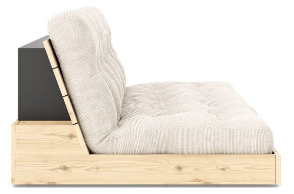Biała sztruksowa rozkładana sofa 196 cm Base – Karup Design