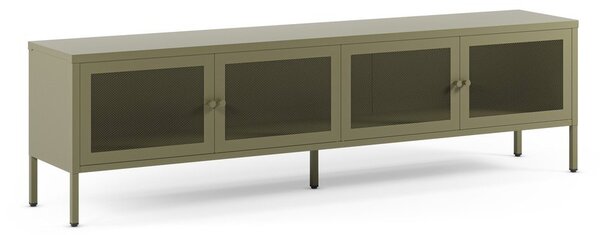 Zielona metalowa szafka pod TV 160x50x35 cm Fayna – Marckeric