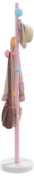Stojący wieszak na płaszcze, różowy, 172 cm, malowane żelazo
