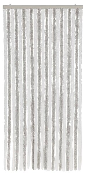 Zasłona przeciwko owadom, jasnoszaro-biała, 90x200 cm, szenil