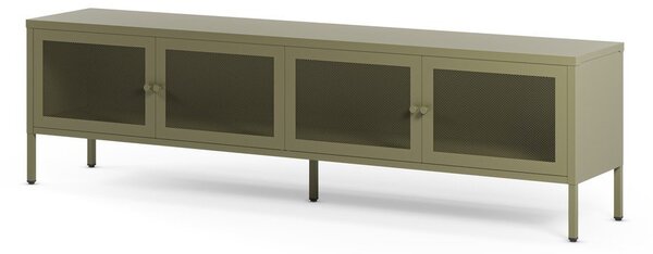 Zielona metalowa szafka pod TV 160x50x35 cm Fayna – Marckeric