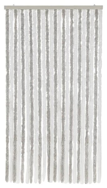Zasłona przeciwko owadom, jasnoszaro-biała, 100x200 cm, szenil