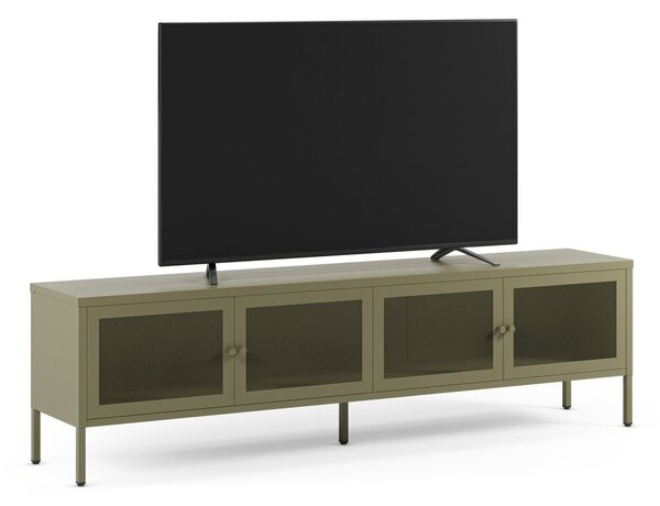 Zielona metalowa szafka pod TV 160x50x35 cm Fayna – Marckeric