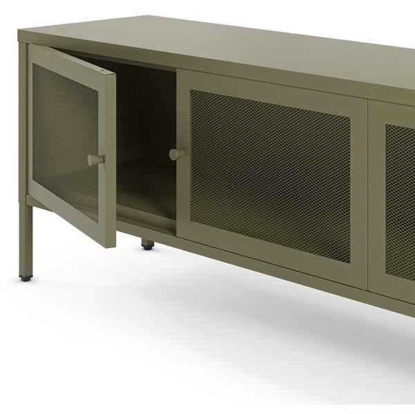 Zielona metalowa szafka pod TV 160x50x35 cm Fayna – Marckeric