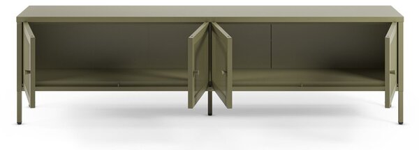 Zielona metalowa szafka pod TV 160x50x35 cm Fayna – Marckeric