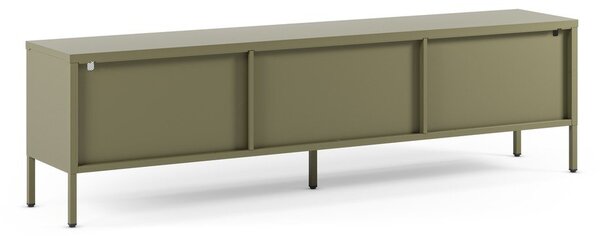 Zielona metalowa szafka pod TV 160x50x35 cm Fayna – Marckeric