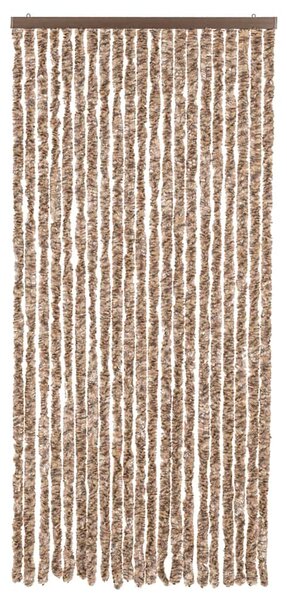 Zasłona przeciwko owadom, beż i ciemny brąz, 90x220 cm, szenil