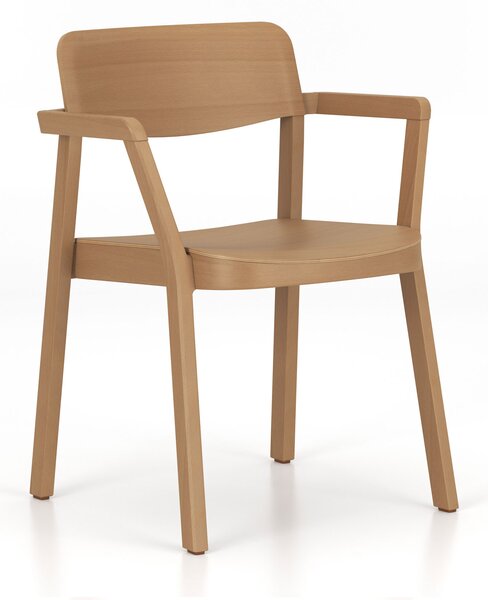 Krzesło drewniane Embla 4LA LB W z podłokietnikami