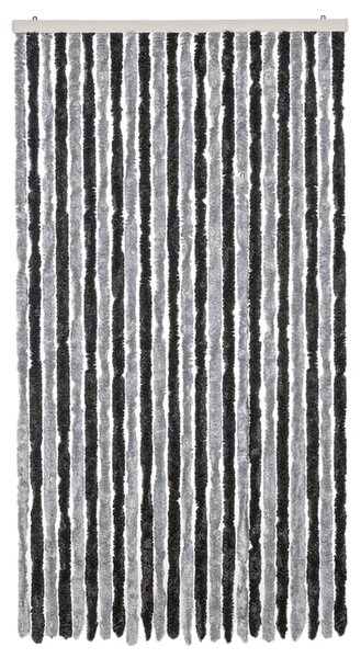Zasłona przeciwko owadom, szaro-czarna, 100x220 cm, szenilowa
