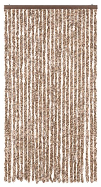 Zasłona przeciwko owadom, beż i ciemny brąz, 100x230 cm, szenil