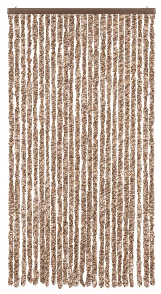 Zasłona przeciwko owadom, beż i ciemny brąz, 100x220 cm, szenil