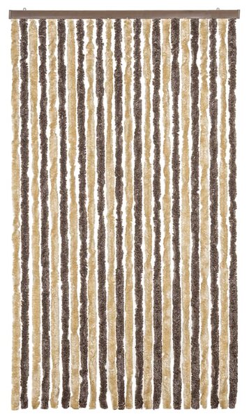 Zasłona przeciwko owadom, ciemny brąz i beż, 100x220 cm, szenil
