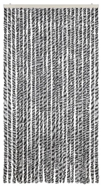 Zasłona przeciwko owadom, szaro-czarno-biała, 100x220, szenil